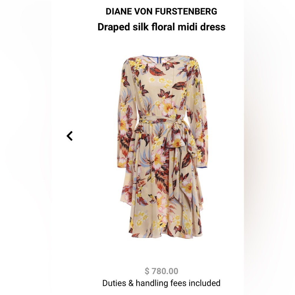 Diane Von Furstenberg Draped Silk Floral Dress